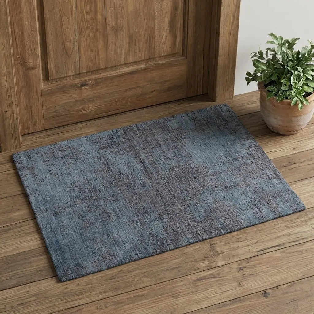 3' X 5' Blue And Taupe Abstract Hand Woven Area Rug Homeroots Home Decor