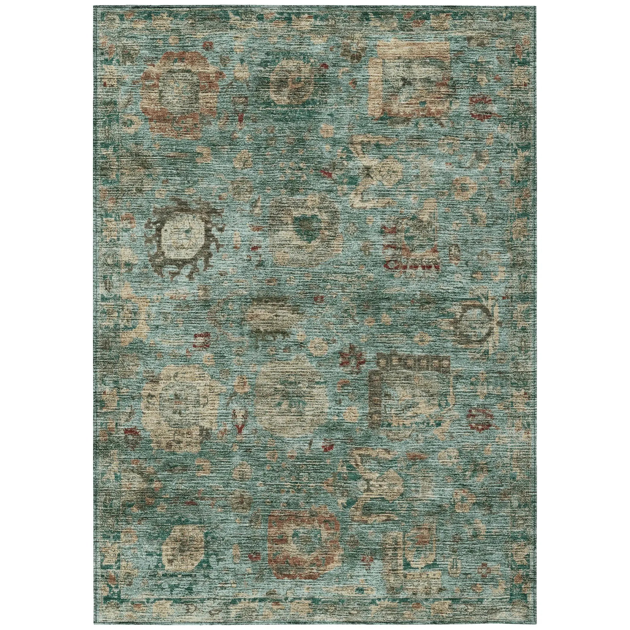 3' X 5' Blue And Teal Blue Abstract Washable Indoor Outdoor Area Rug Homeroots Outdoor