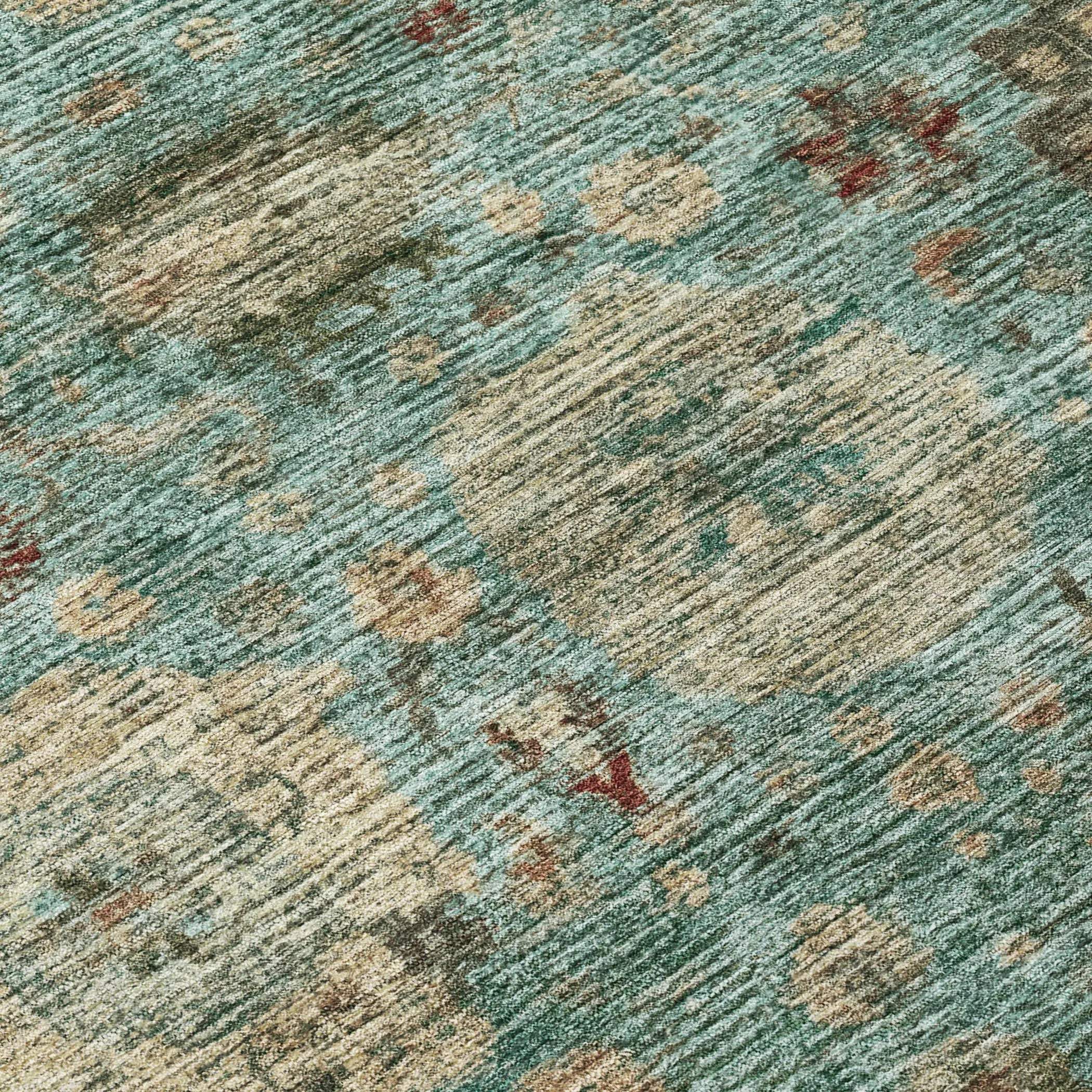 3' X 5' Blue And Teal Blue Abstract Washable Indoor Outdoor Area Rug Homeroots Outdoor