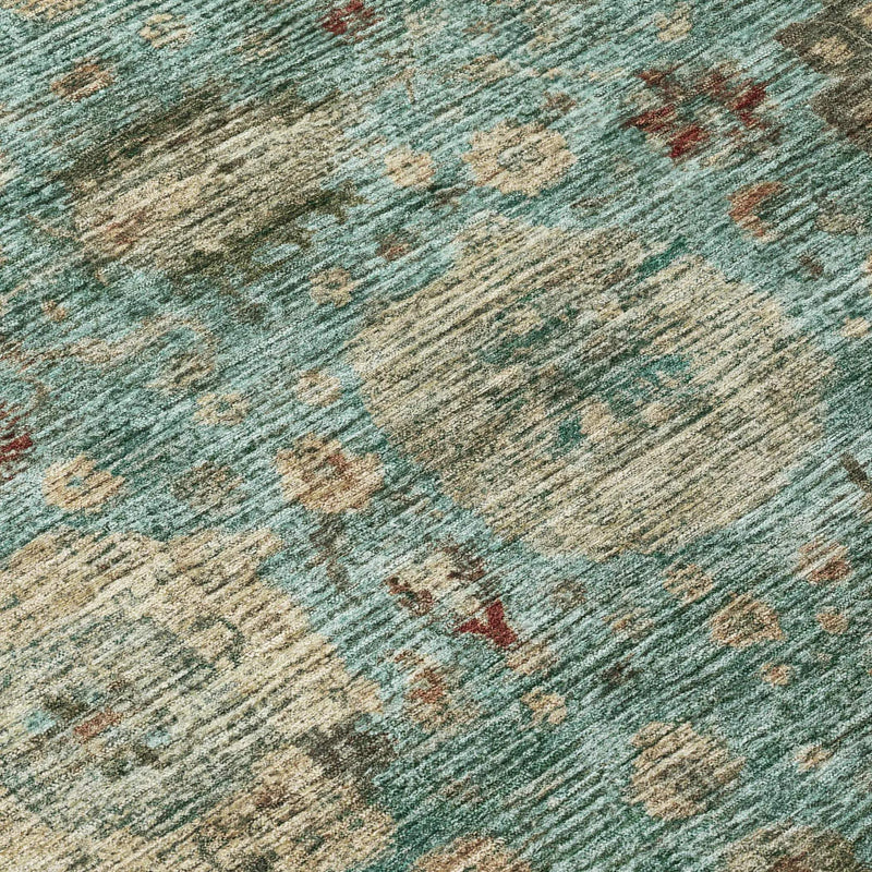 3' X 5' Blue And Teal Blue Abstract Washable Indoor Outdoor Area Rug Homeroots Outdoor