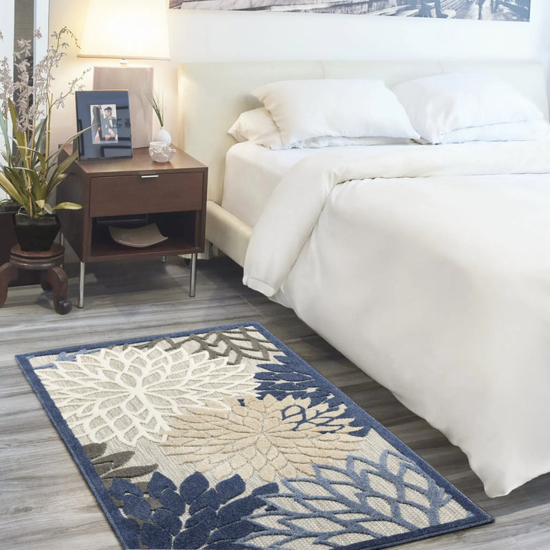 3' X 5' Blue Indoor Outdoor Area Rug - GreatEagleInc