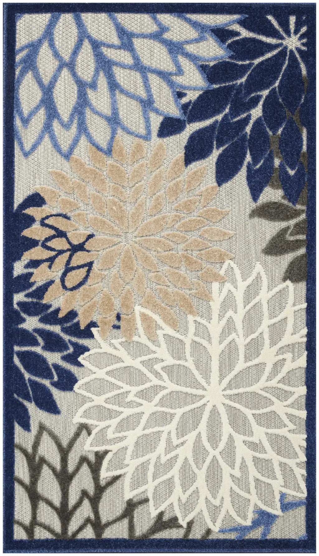 3' X 5' Blue Indoor Outdoor Area Rug - GreatEagleInc