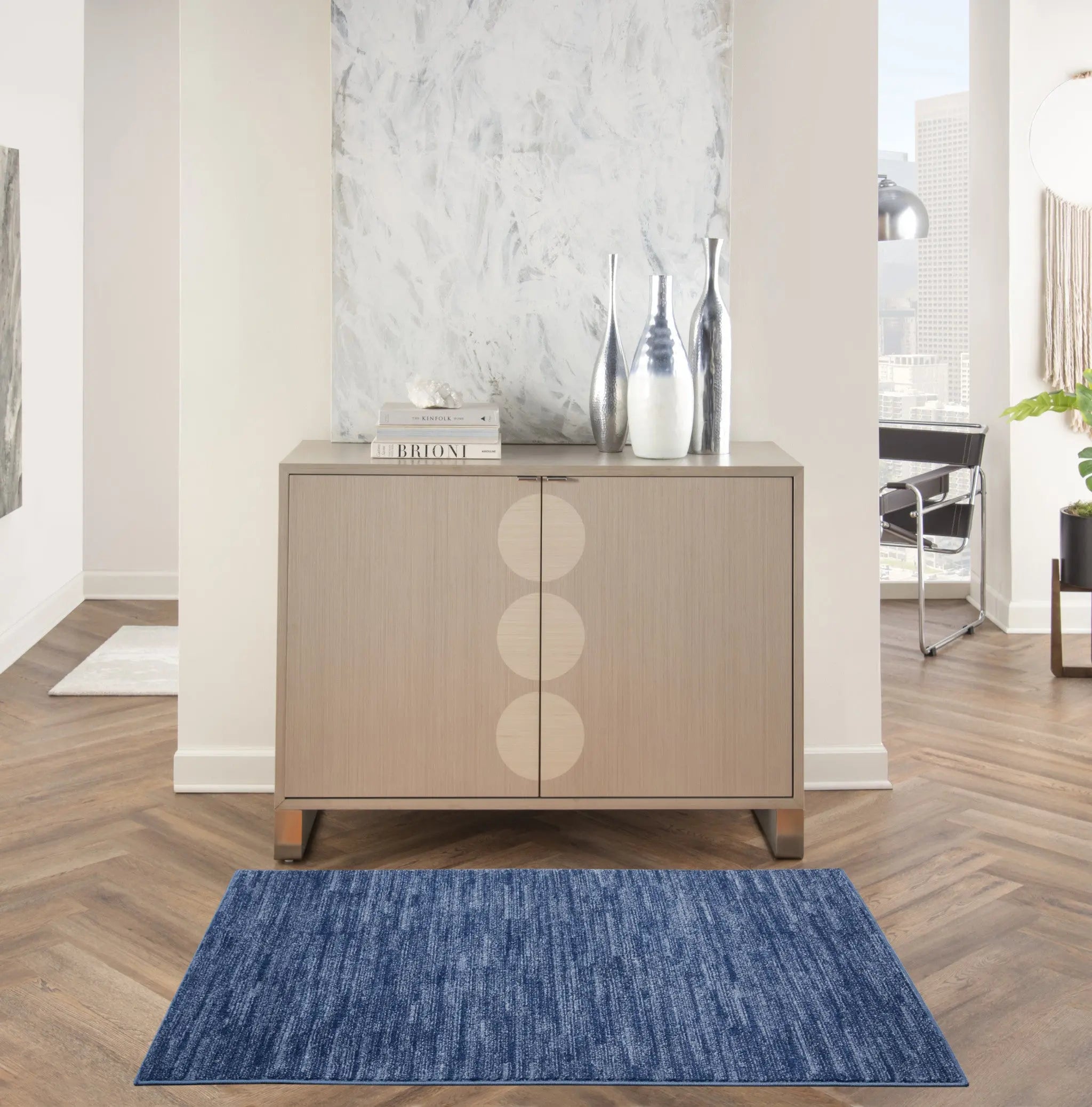 3' X 5' Blue Indoor Outdoor Area Rug Homeroots Outdoor