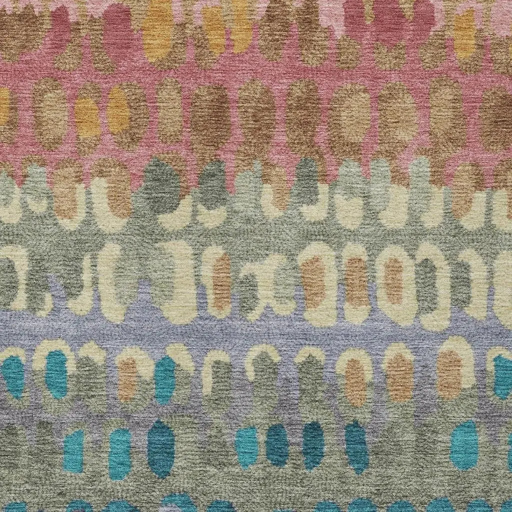 3' X 5' Blush And Copper Geometric Washable Indoor Outdoor Area Rug Homeroots Outdoor