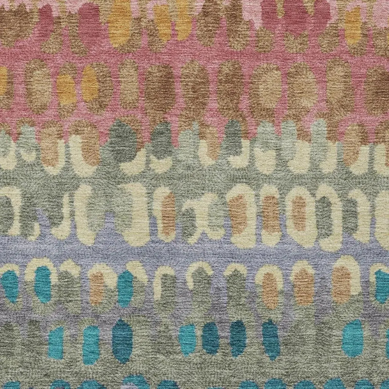 3' X 5' Blush And Copper Geometric Washable Indoor Outdoor Area Rug Homeroots Outdoor