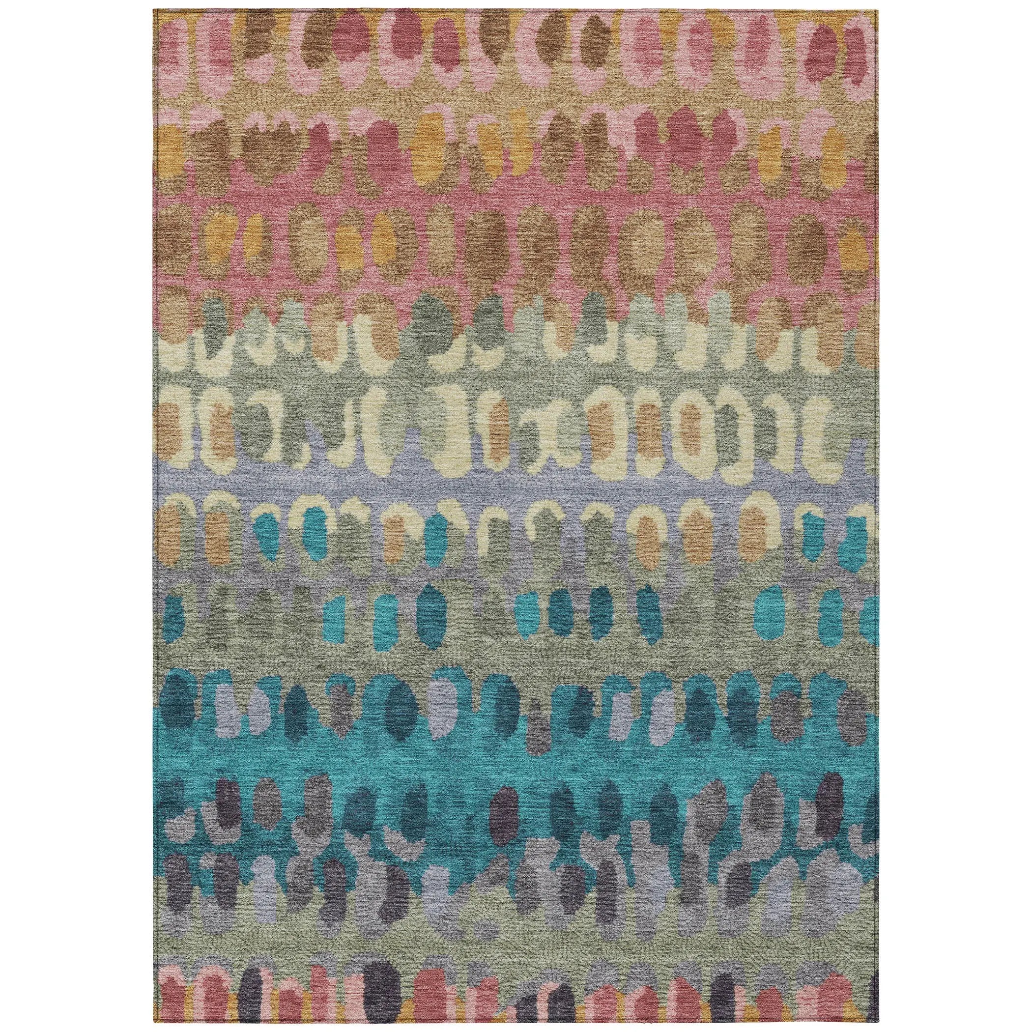 3' X 5' Blush And Copper Geometric Washable Indoor Outdoor Area Rug Homeroots Outdoor