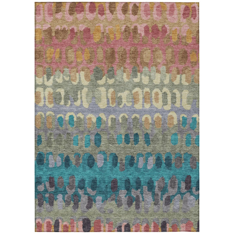 3' X 5' Blush And Copper Geometric Washable Indoor Outdoor Area Rug Homeroots Outdoor