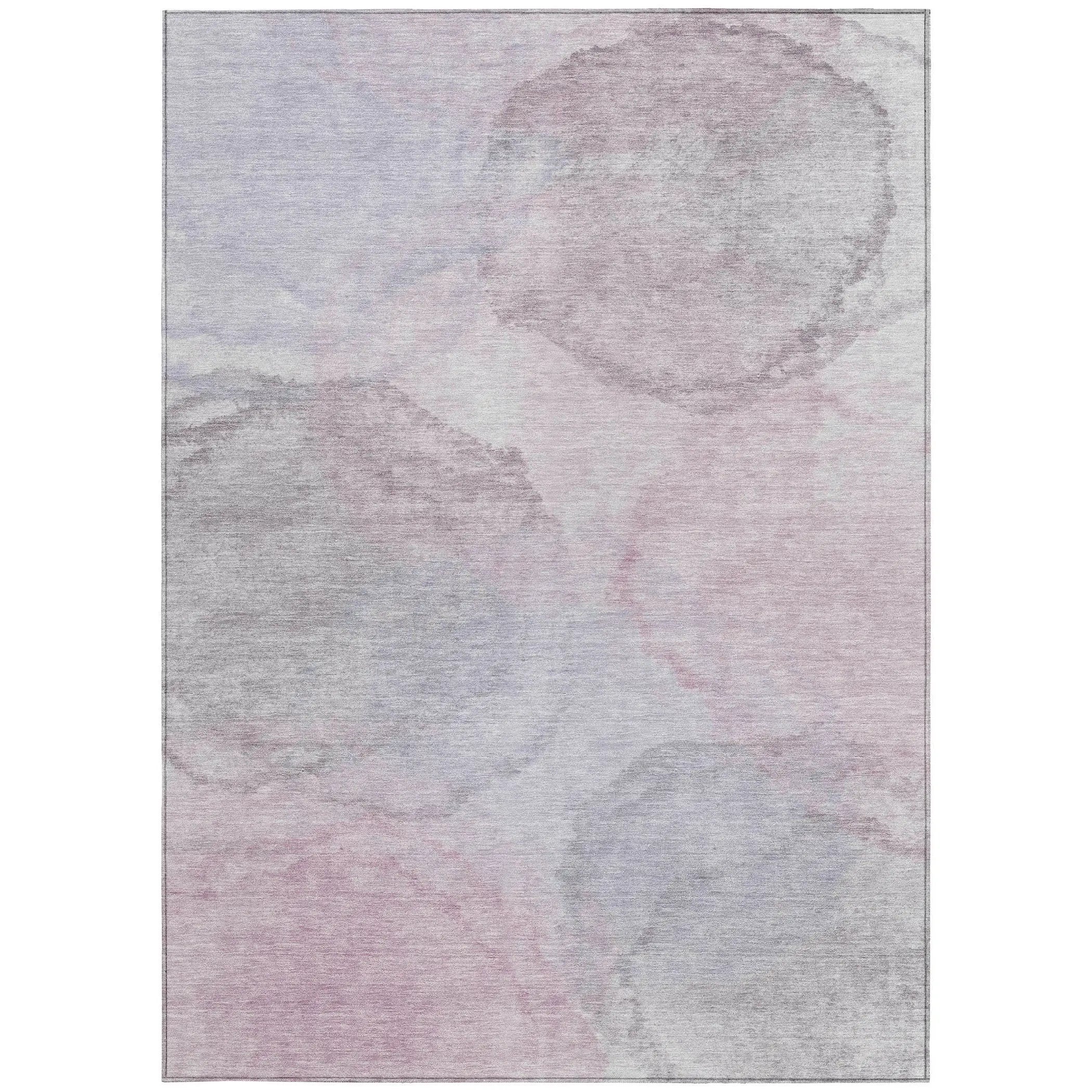 3' X 5' Blush And Gray Abstract Washable Indoor Outdoor Area Rug Homeroots Outdoor