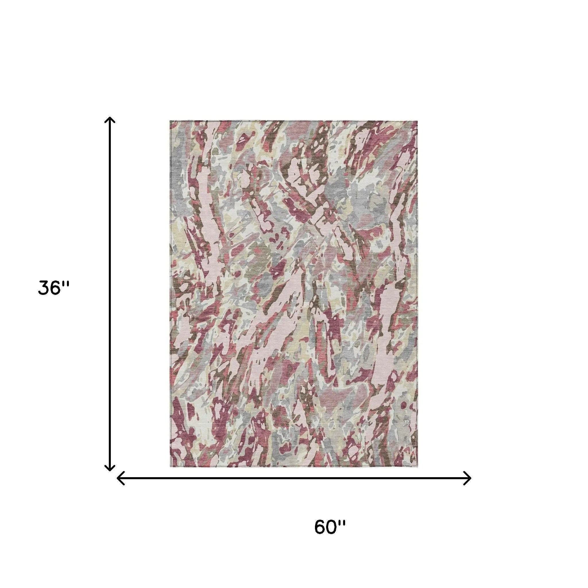 3' X 5' Blush And Pink Abstract Washable Indoor Outdoor Area Rug Homeroots Outdoor