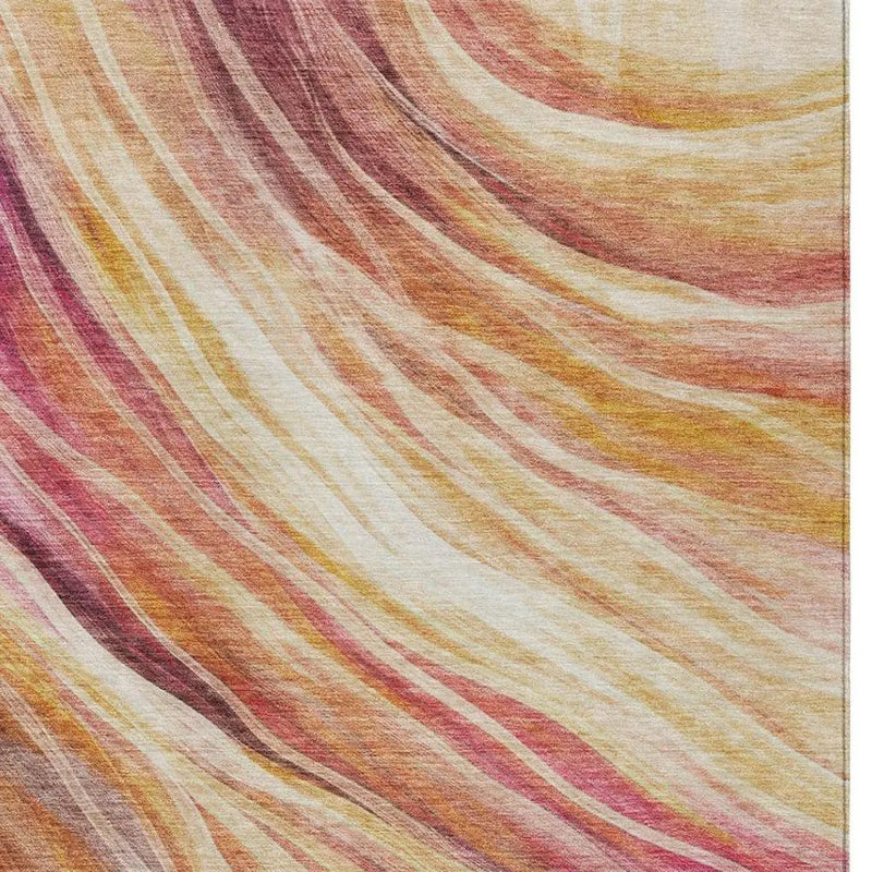 3' X 5' Blush And Pink Abstract Washable Indoor Outdoor Area Rug Homeroots Outdoor