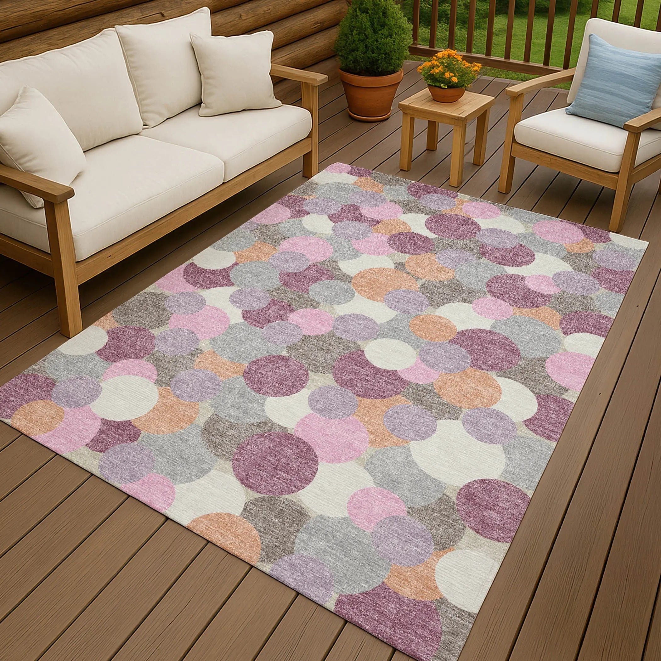3' X 5' Blush And Pink Geometric Washable Indoor Outdoor Area Rug Homeroots Outdoor
