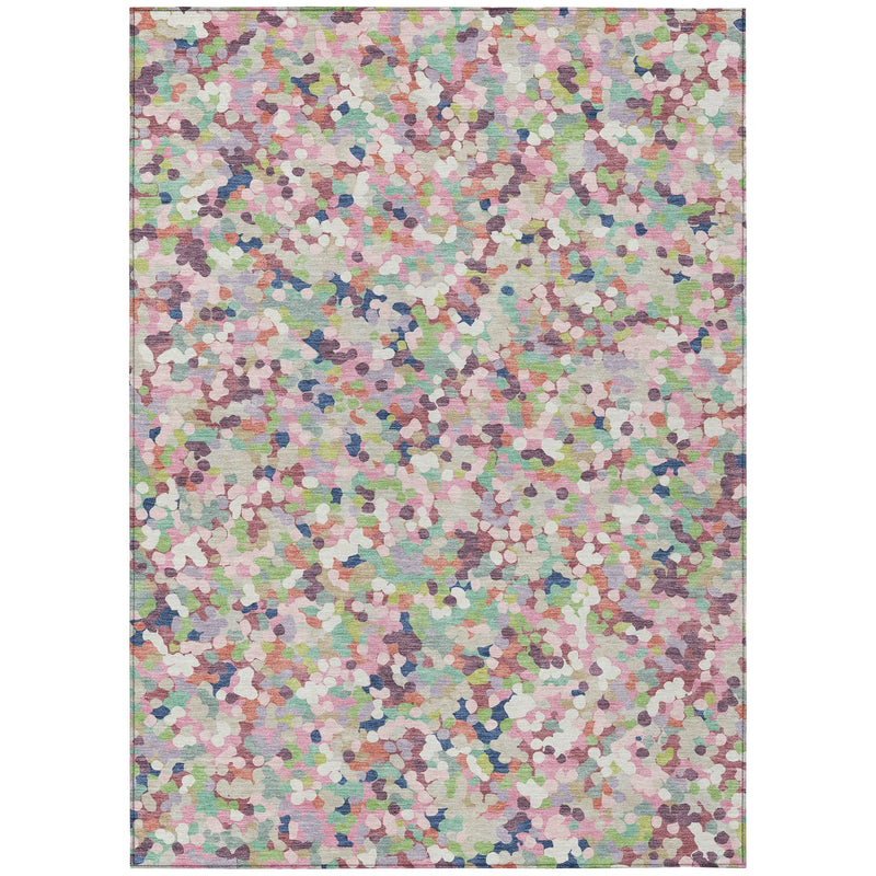 3' X 5' Blush And Pink Geometric Washable Indoor Outdoor Area Rug Homeroots Outdoor