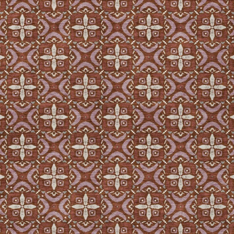 3' X 5' Brick Red And Red Geometric Washable Indoor Outdoor Area Rug Homeroots Outdoor