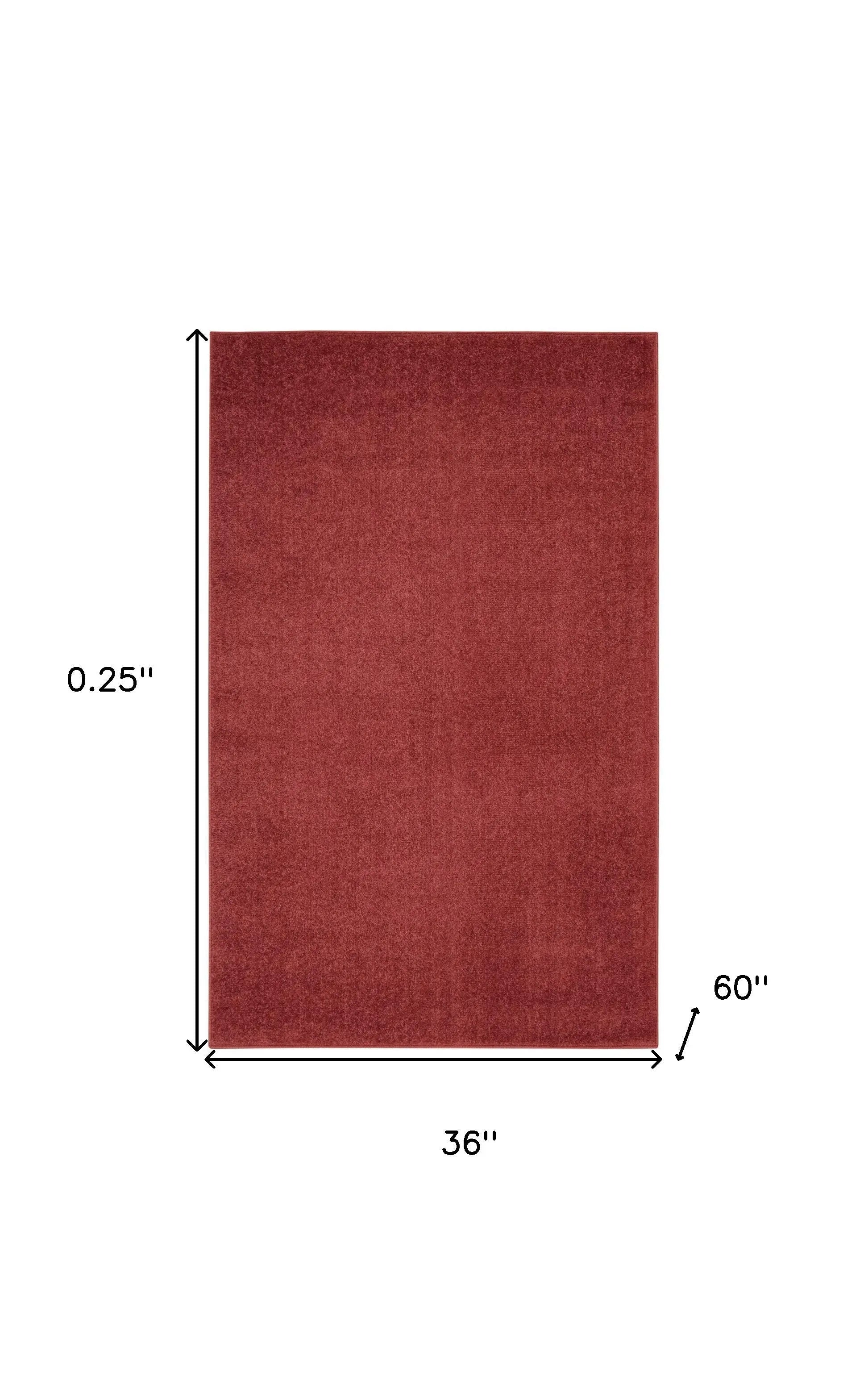 3' X 5' Brick Red Non Skid Indoor Outdoor Area Rug - GreatEagleInc