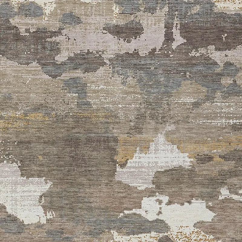 3' X 5' Brown And Beige Abstract Washable Indoor Outdoor Area Rug Homeroots Outdoor