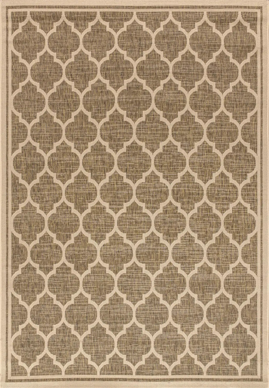 3' X 5' Brown And Beige Geometric Indoor Outdoor Area Rug Homeroots Outdoor
