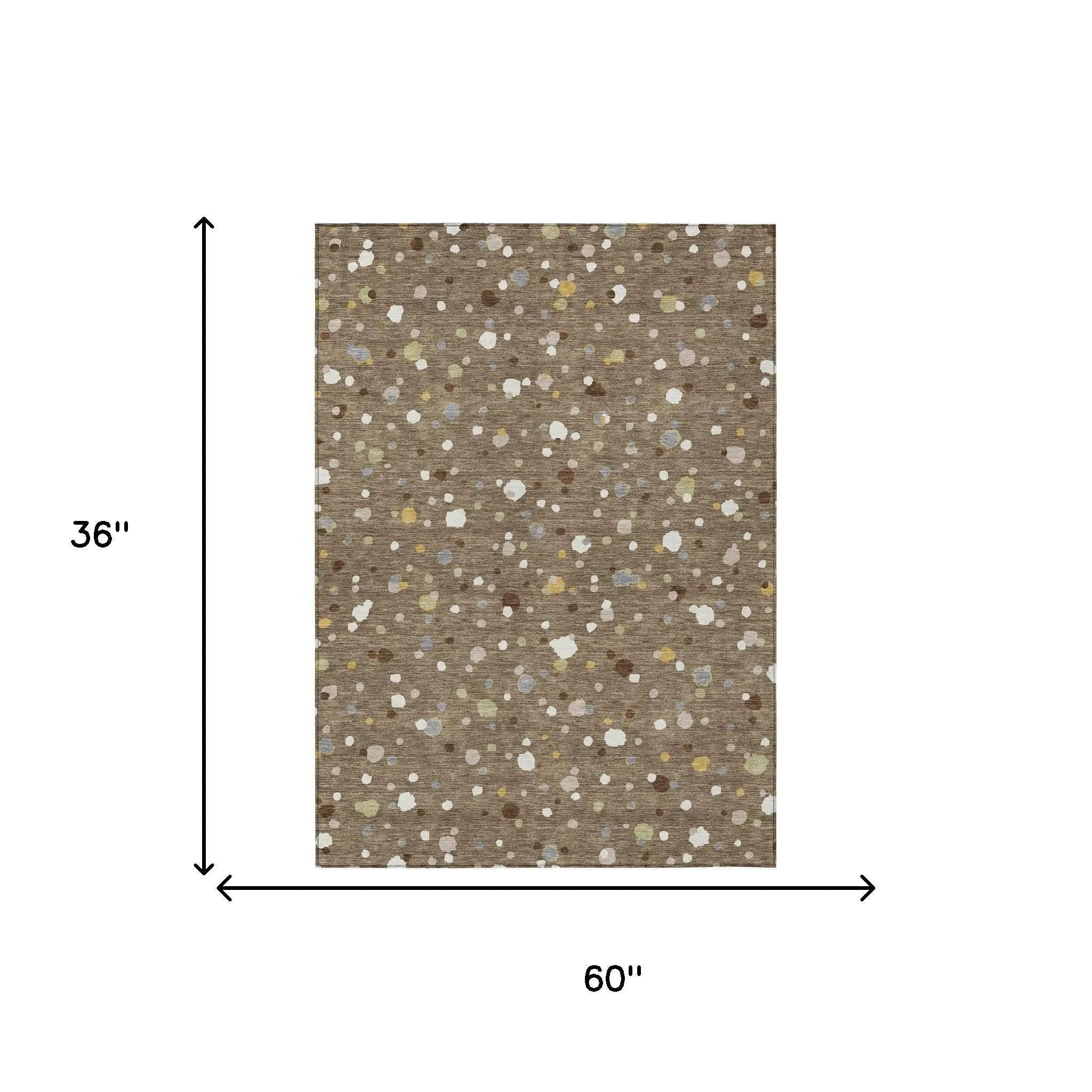 3' X 5' Brown And Beige Geometric Washable Indoor Outdoor Area Rug Homeroots Outdoor