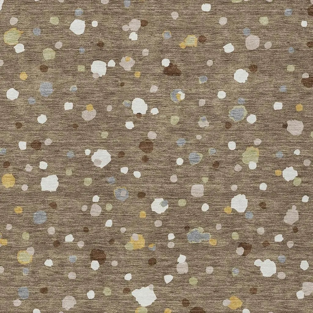 3' X 5' Brown And Beige Geometric Washable Indoor Outdoor Area Rug Homeroots Outdoor