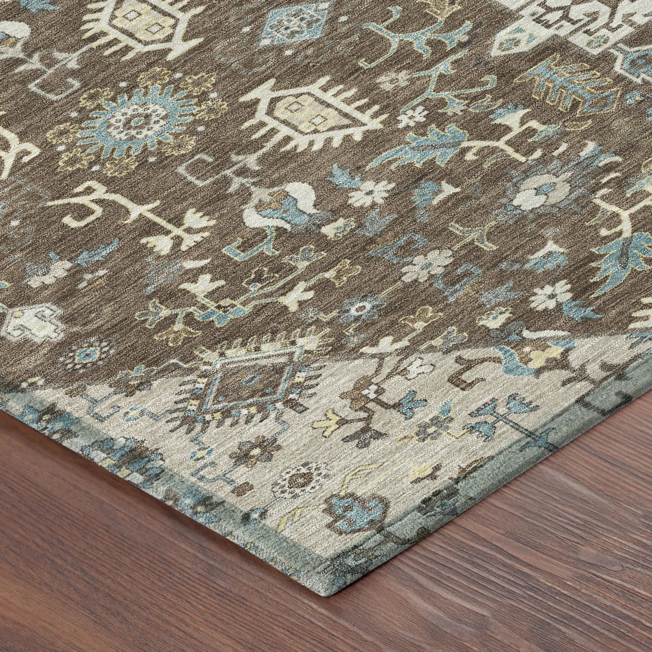 3' X 5' Brown And Beige Medallion Washable Indoor Outdoor Area Rug Homeroots Outdoor