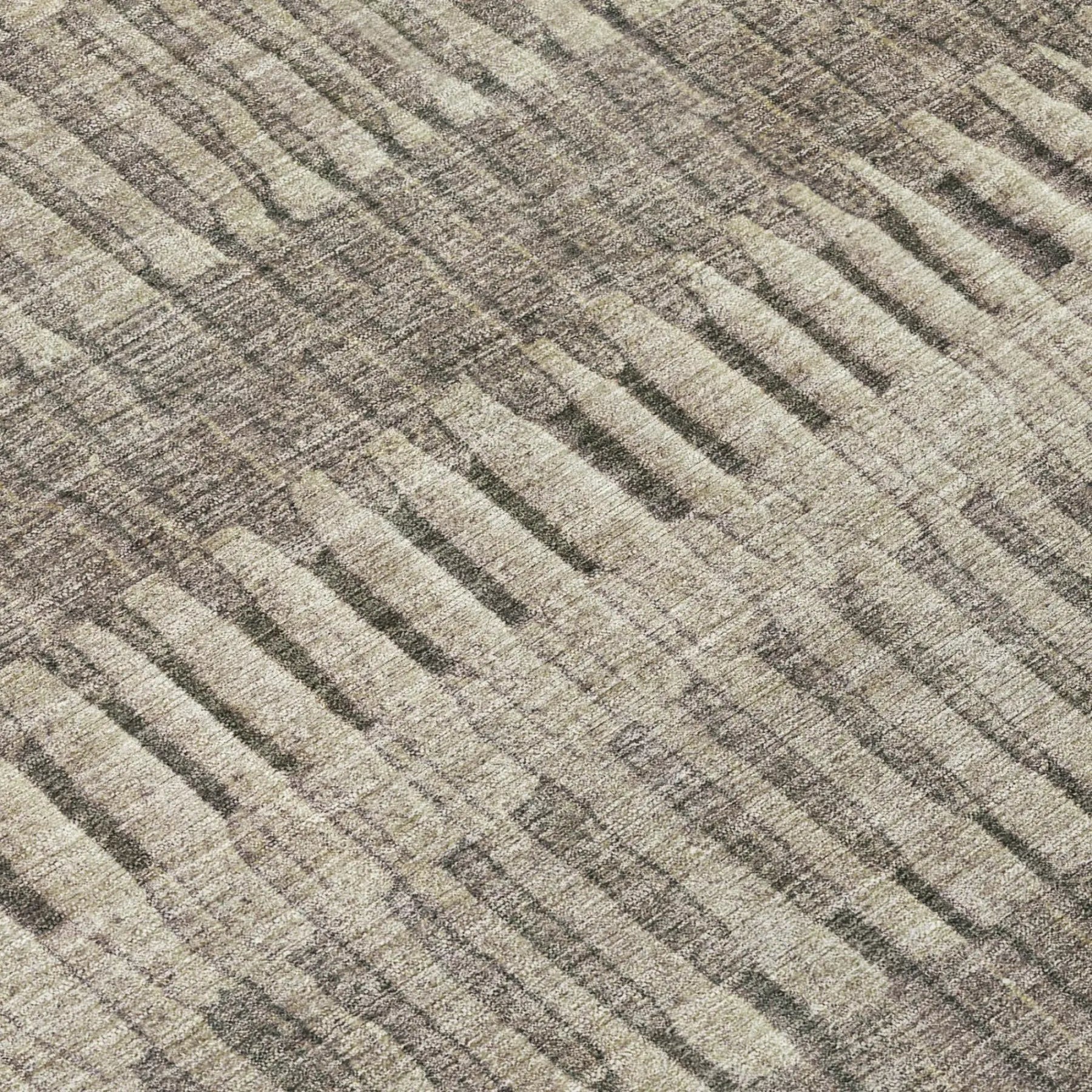 3' X 5' Brown And Beige Striped Washable Indoor Outdoor Area Rug Homeroots Outdoor