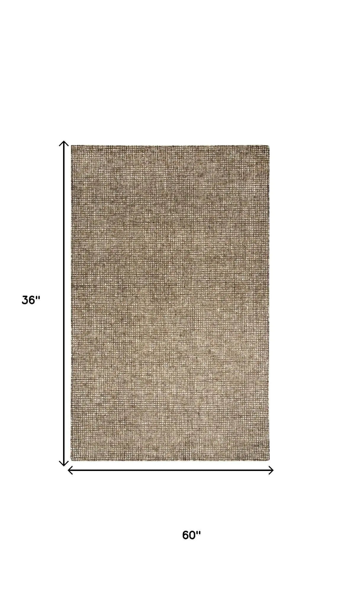 3' X 5' Brown And Beige Wool Hand Tufted Area Rug Homeroots Home Decor