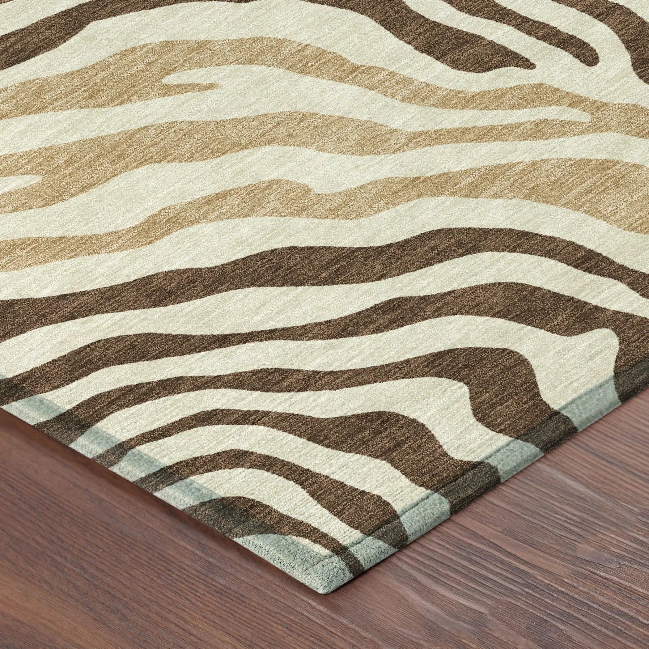 3' X 5' Brown And Beige Zebra Print Washable Indoor Outdoor Area Rug Homeroots Outdoor