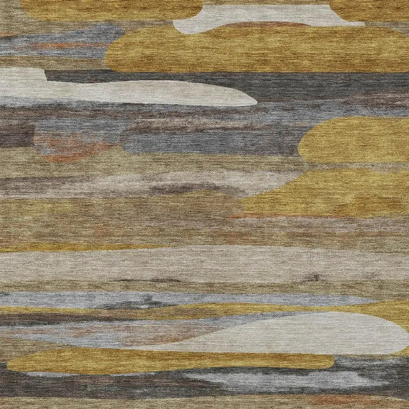 3' X 5' Brown And Charcoal Abstract Washable Indoor Outdoor Area Rug Homeroots Outdoor