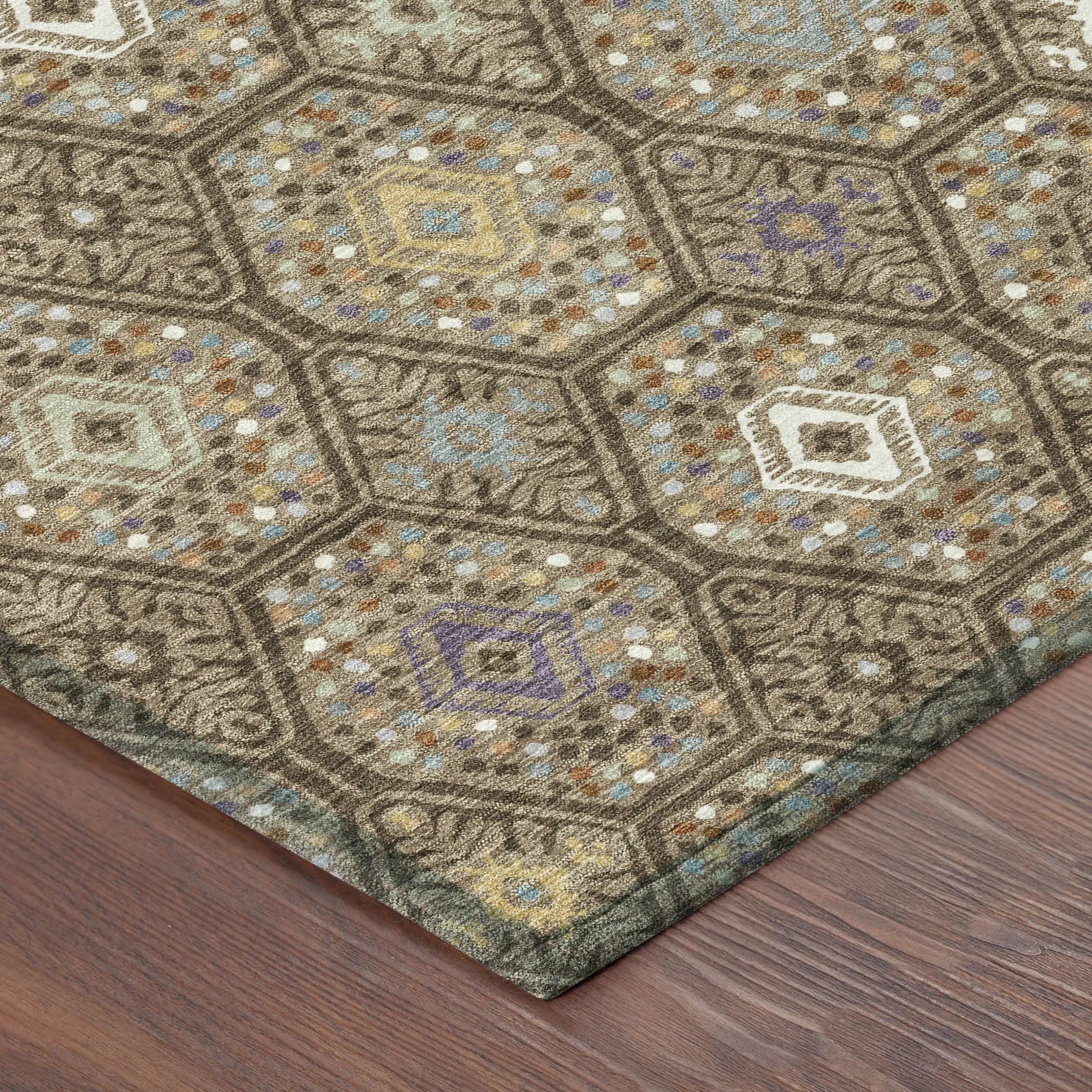 3' X 5' Brown And Chocolate Geometric Washable Indoor Outdoor Area Rug Homeroots Outdoor
