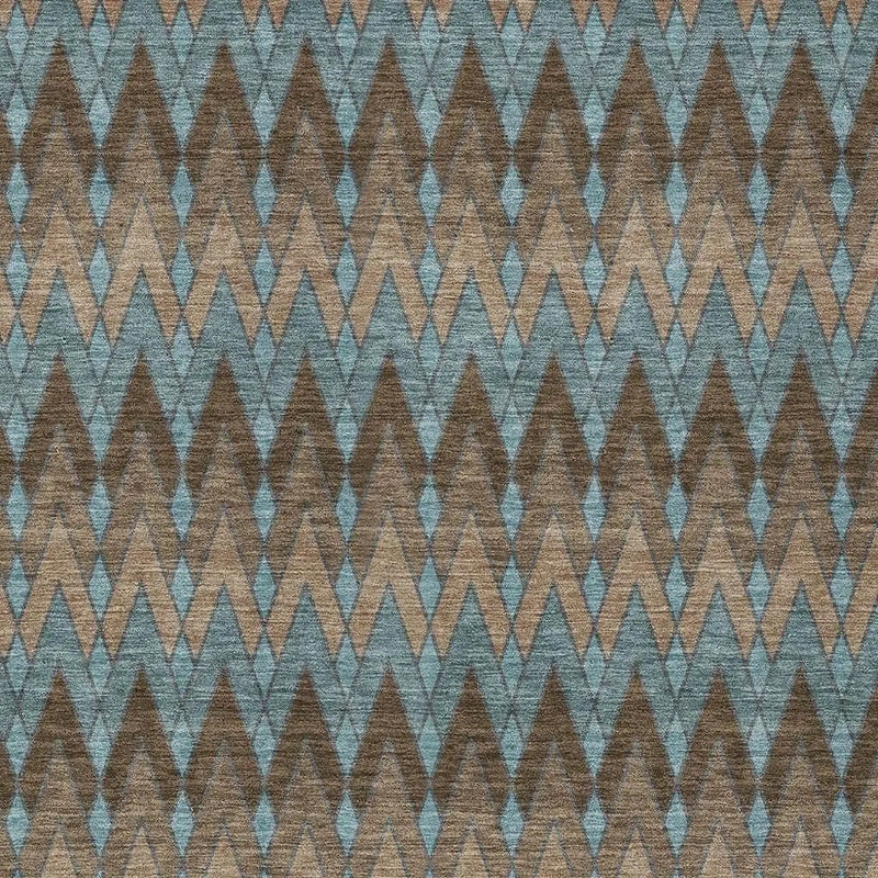 3' X 5' Brown And Chocolate Geometric Washable Indoor Outdoor Area Rug Homeroots Outdoor
