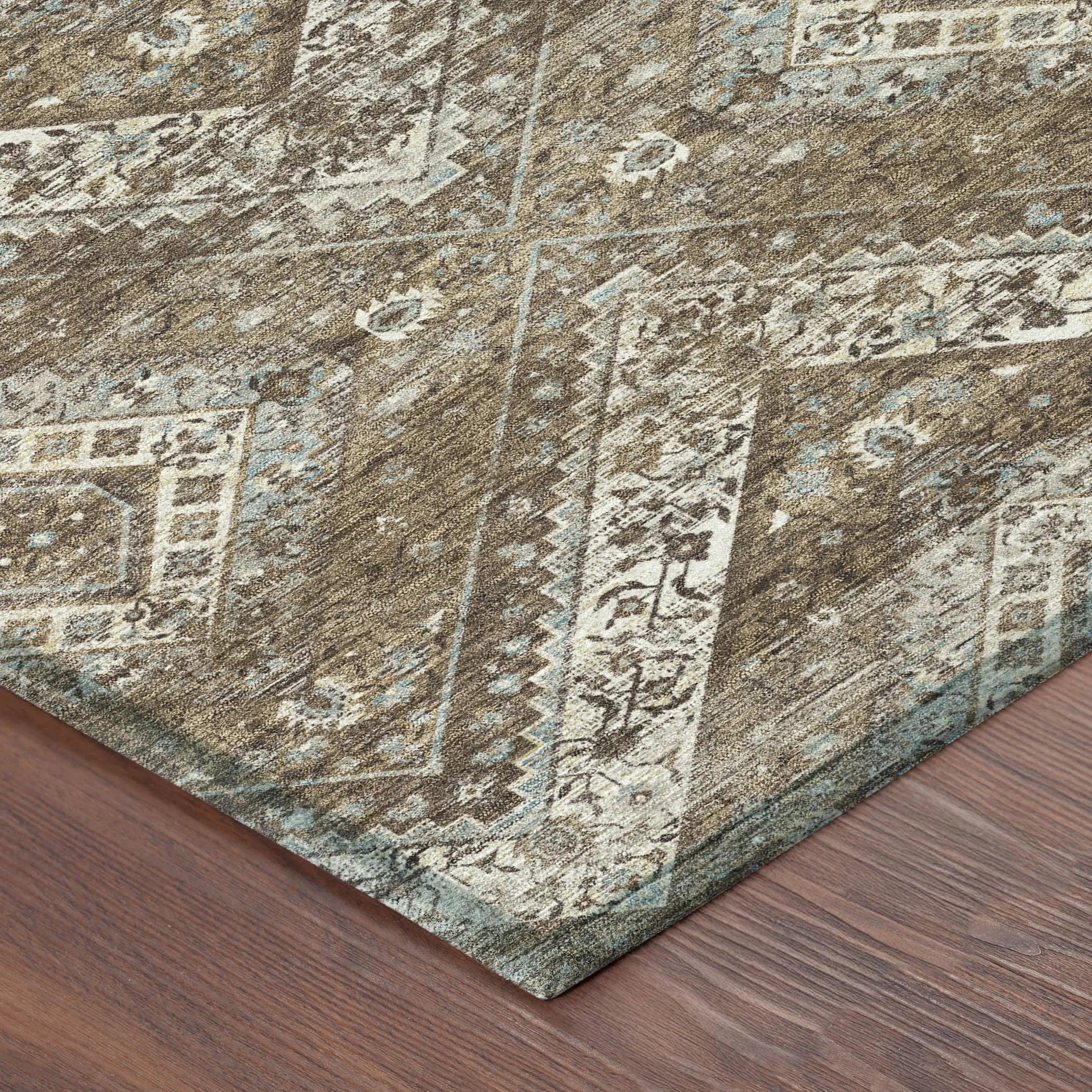 3' X 5' Brown And Chocolate Tribal Washable Indoor Outdoor Area Rug Homeroots Outdoor