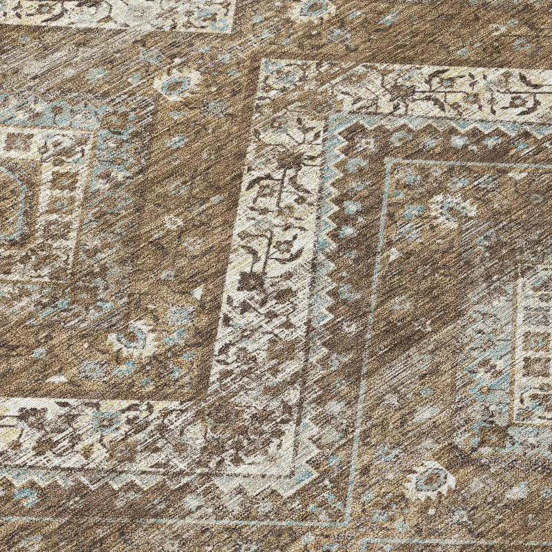 3' X 5' Brown And Chocolate Tribal Washable Indoor Outdoor Area Rug Homeroots Outdoor