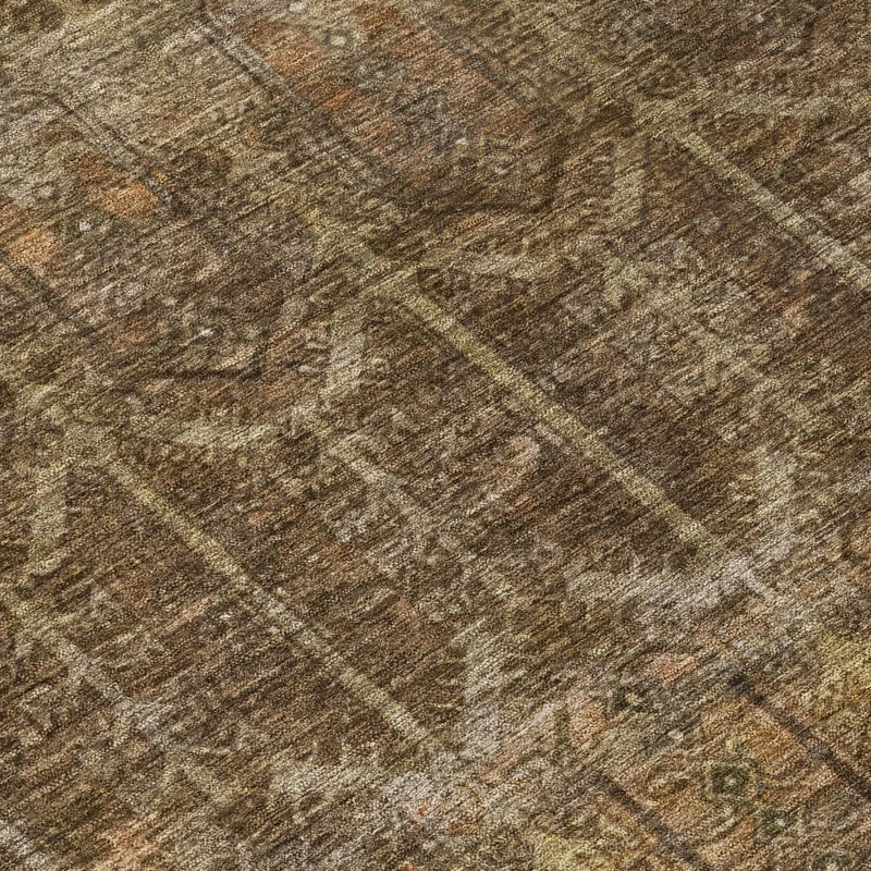 3' X 5' Brown And Chocolate Tribal Washable Indoor Outdoor Area Rug Homeroots Outdoor