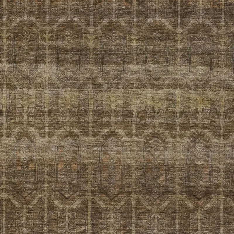 3' X 5' Brown And Chocolate Tribal Washable Indoor Outdoor Area Rug Homeroots Outdoor