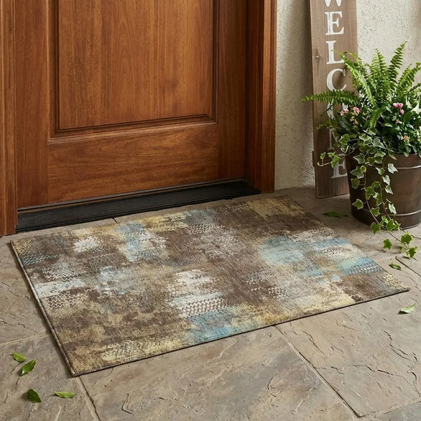3' X 5' Brown And Coffee Abstract Washable Indoor Outdoor Area Rug Homeroots Outdoor