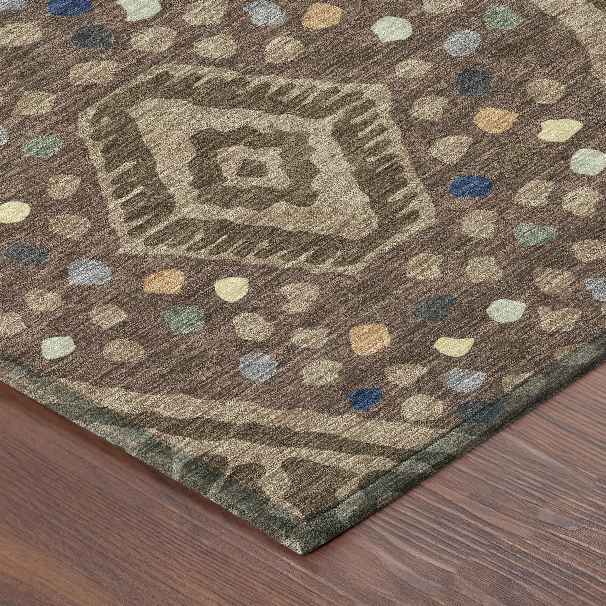 3' X 5' Brown And Copper Tribal Washable Indoor Outdoor Area Rug Homeroots Outdoor