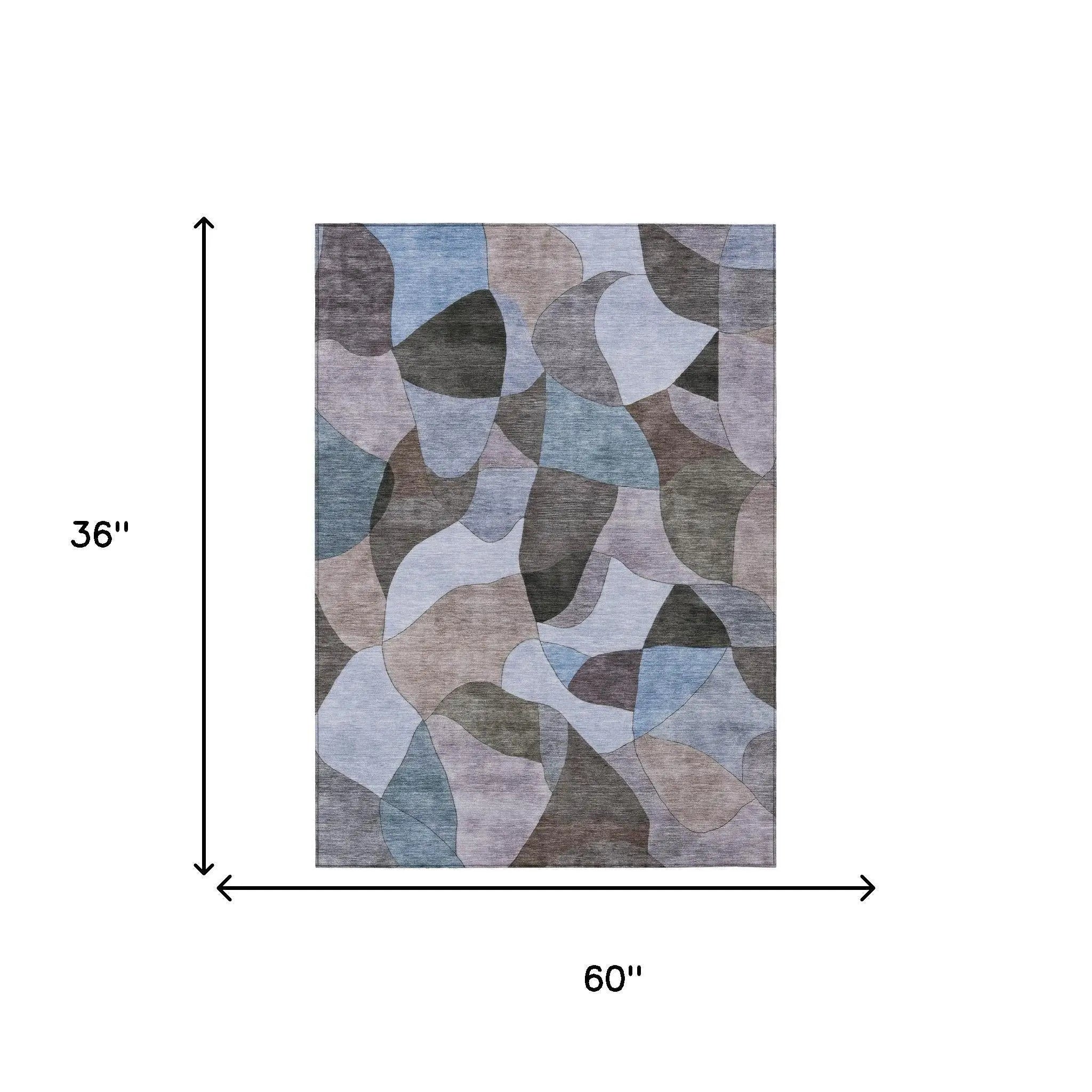 3' X 5' Brown And Graphite Abstract Washable Indoor Outdoor Area Rug Homeroots Outdoor