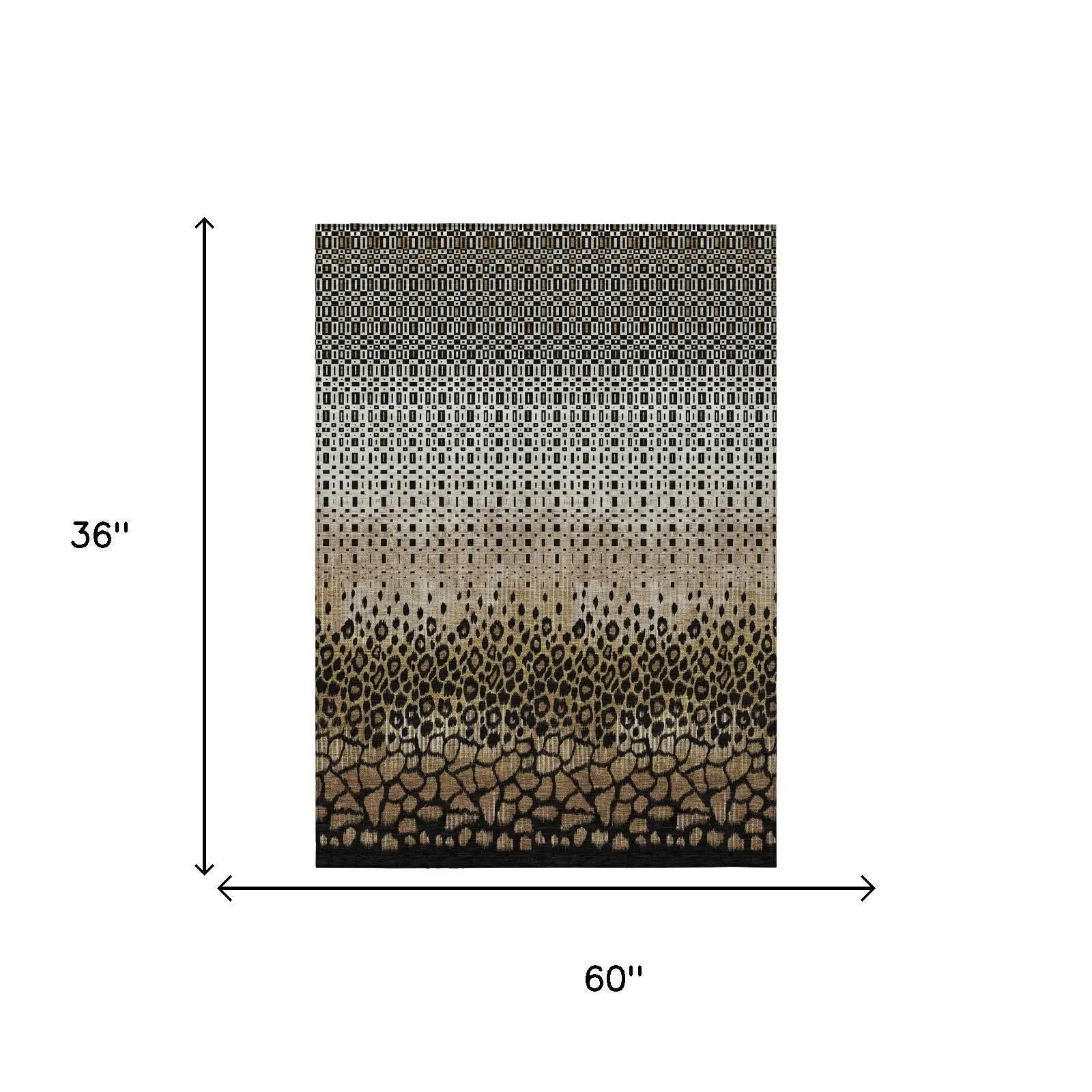 3' X 5' Brown And Graphite Geometric Washable Indoor Outdoor Area Rug Homeroots Outdoor