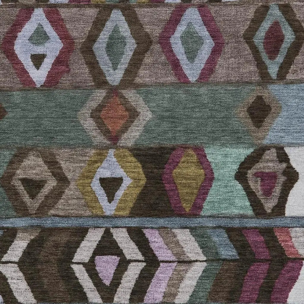 3' X 5' Brown And Graphite Tribal Washable Indoor Outdoor Area Rug Homeroots Outdoor