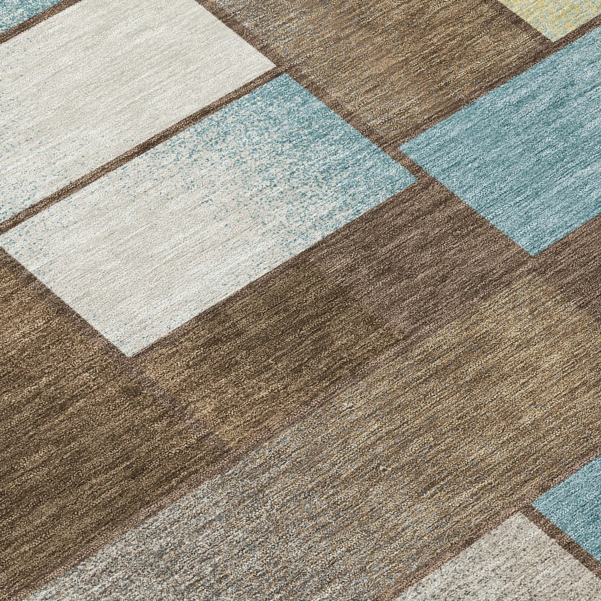 3' X 5' Brown And Gray Geometric Washable Indoor Outdoor Area Rug Homeroots Outdoor