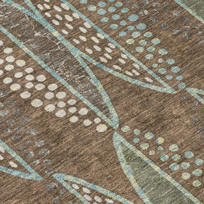 3' X 5' Brown And Gray Geometric Washable Indoor Outdoor Area Rug Homeroots Outdoor