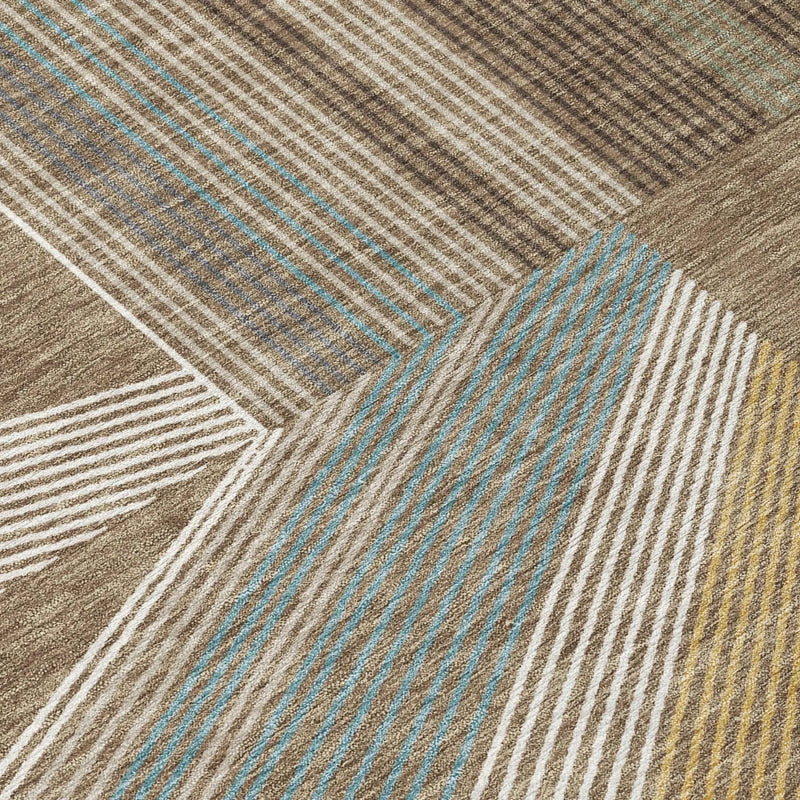 3' X 5' Brown And Gray Geometric Washable Indoor Outdoor Area Rug Homeroots Outdoor