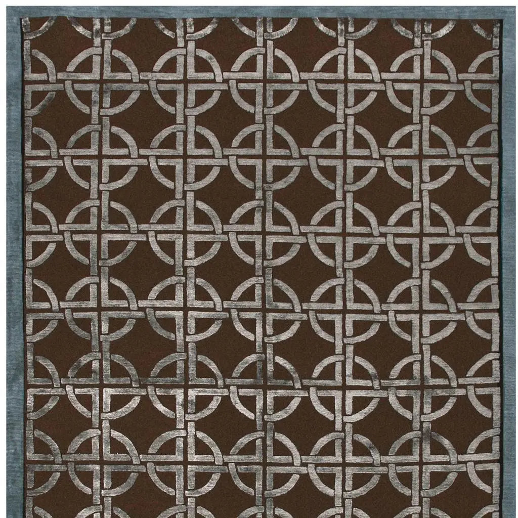 3' X 5' Brown And Gray Wool Abstract Hand Knotted Area Rug Homeroots Home Decor