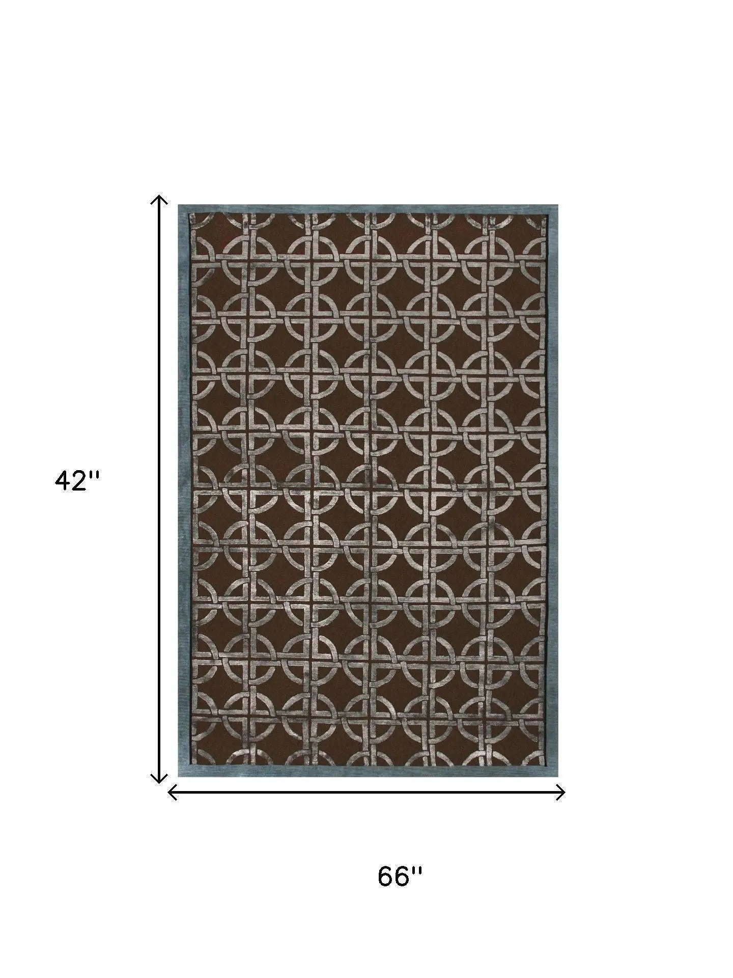 3' X 5' Brown And Gray Wool Abstract Hand Knotted Area Rug Homeroots Home Decor