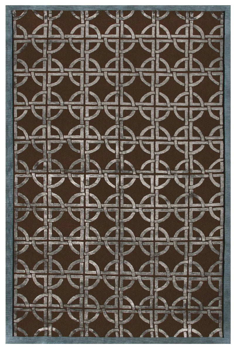 3' X 5' Brown And Gray Wool Abstract Hand Knotted Area Rug Homeroots Home Decor