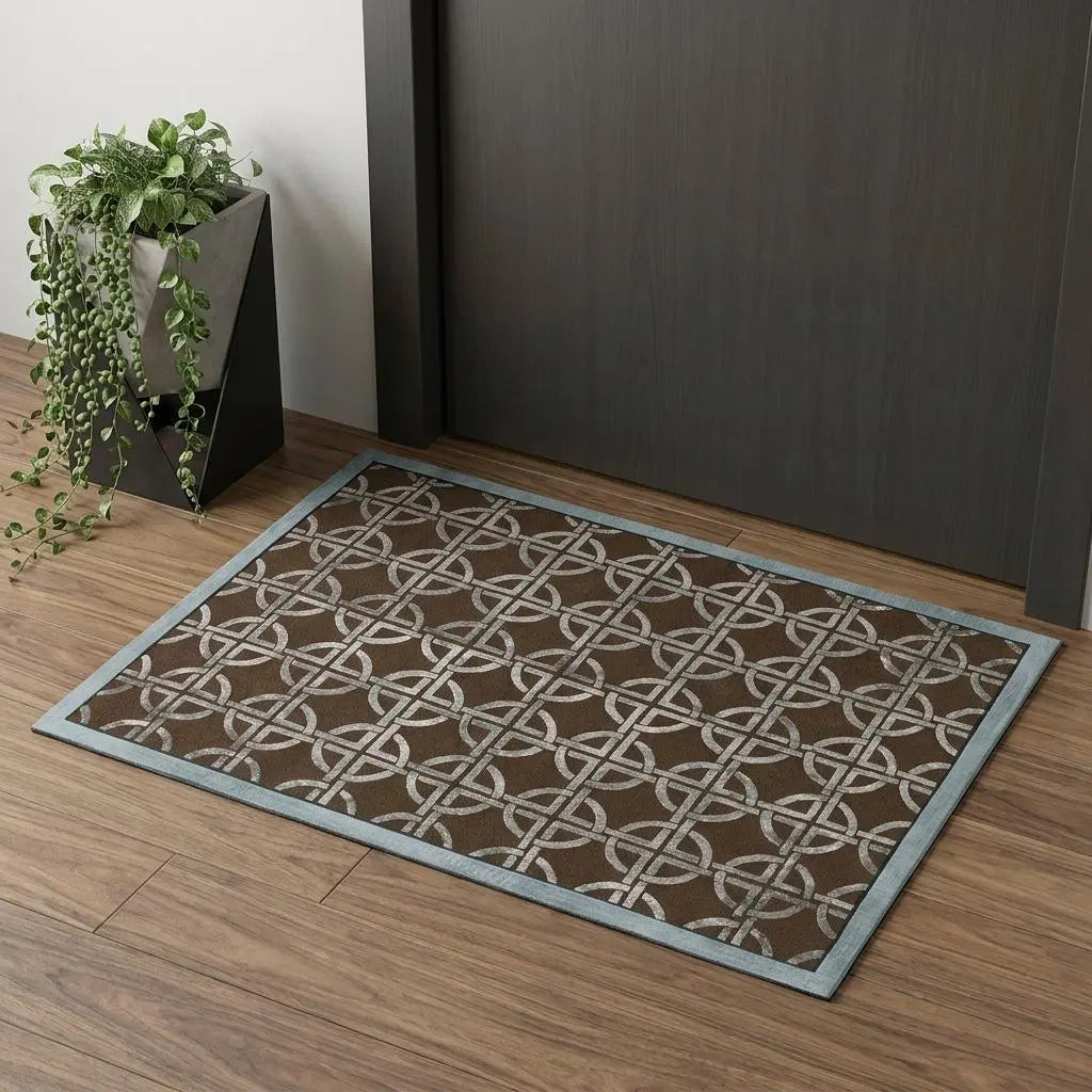 3' X 5' Brown And Gray Wool Abstract Hand Knotted Area Rug Homeroots Home Decor