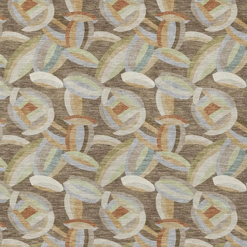 3' X 5' Brown And Ivory Abstract Washable Indoor Outdoor Area Rug Homeroots Outdoor