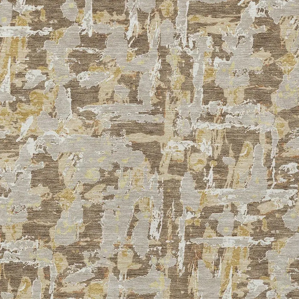 3' X 5' Brown And Ivory Abstract Washable Indoor Outdoor Area Rug Homeroots Outdoor