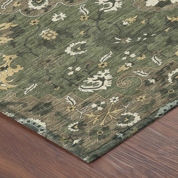 3' X 5' Brown And Ivory Floral Medallion Washable Indoor Outdoor Area Rug Homeroots Outdoor