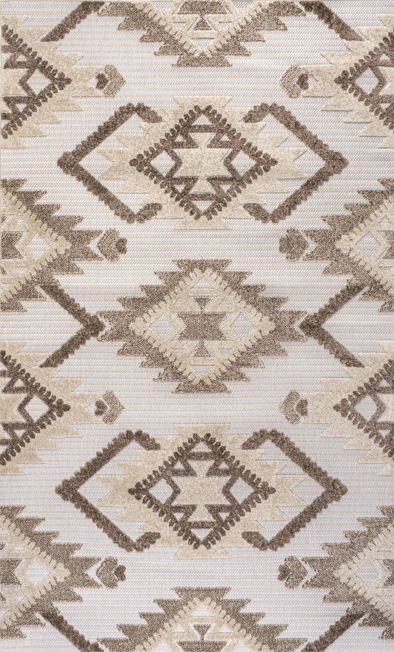 3' X 5' Brown And Ivory Moroccan Indoor Outdoor Area Rug - GreatEagleInc