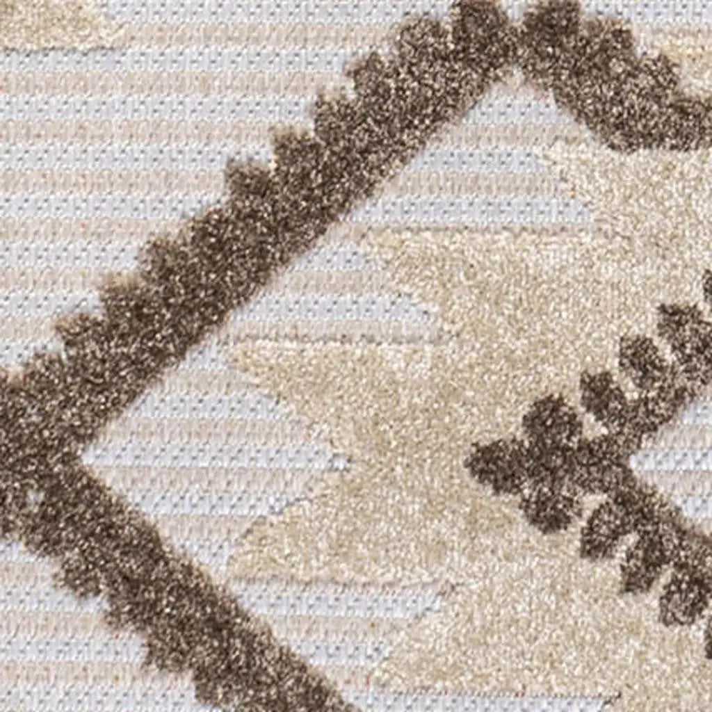 3' X 5' Brown And Ivory Moroccan Indoor Outdoor Area Rug - GreatEagleInc